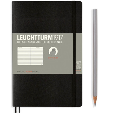 LEUCHTTURM1917 Paperback A6+ Softcover notitieboek Black gelijnd