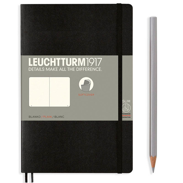 LEUCHTTURM1917 Paperback A6+ Softcover notitieboek Black blanco