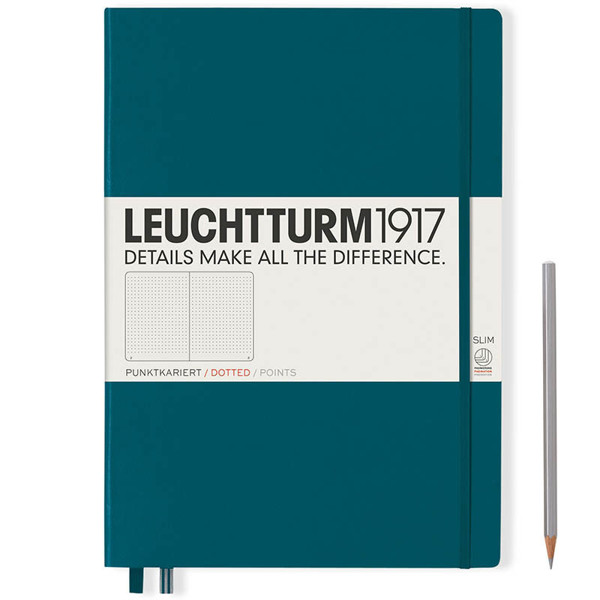 LEUCHTTURM1917 Master Slim A4+ notitieboek Pacific Green dotted