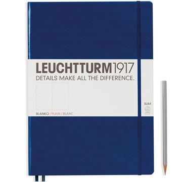 LEUCHTTURM1917 Master Slim A4+ notitieboek Navy blanco