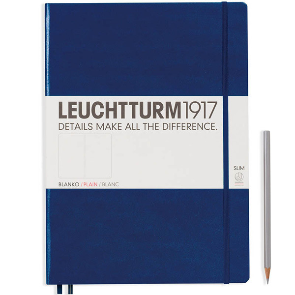 LEUCHTTURM1917 Master Slim A4+ notitieboek Navy blanco