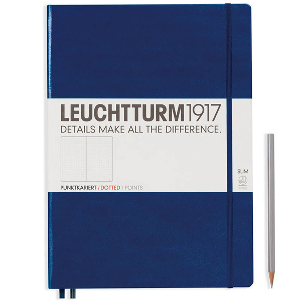 LEUCHTTURM1917 Master Slim A4+ notitieboek Navy blanco