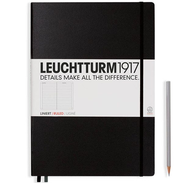 LEUCHTTURM1917 Master Classic A4+ notitieboek Black gelijnd