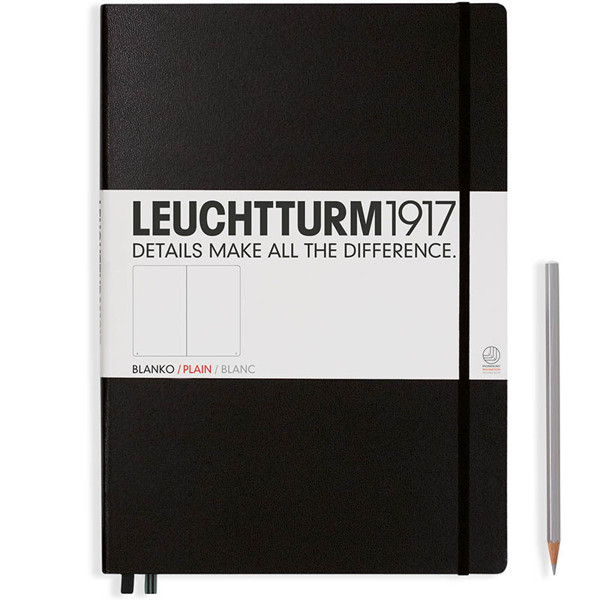 LEUCHTTURM1917 Master Classic A4+ notitieboek Black blanco