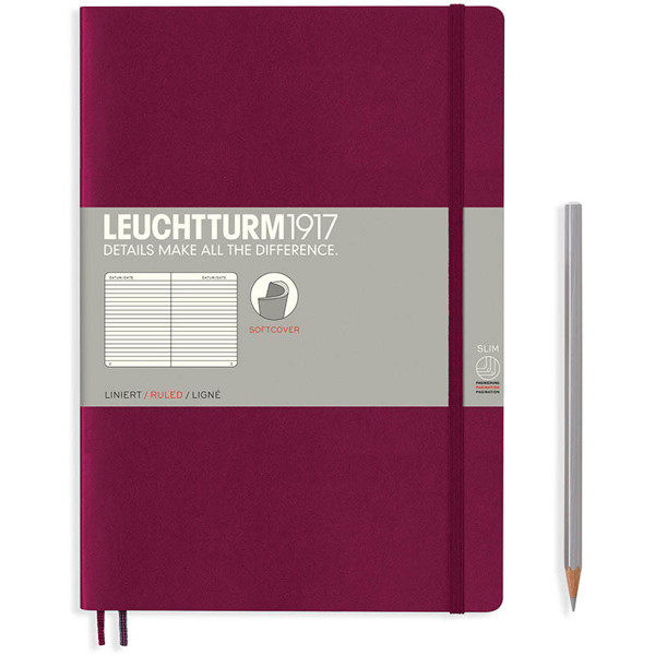 LEUCHTTURM1917 Composition B5 Softcover notitieboek Port Red gelijnd