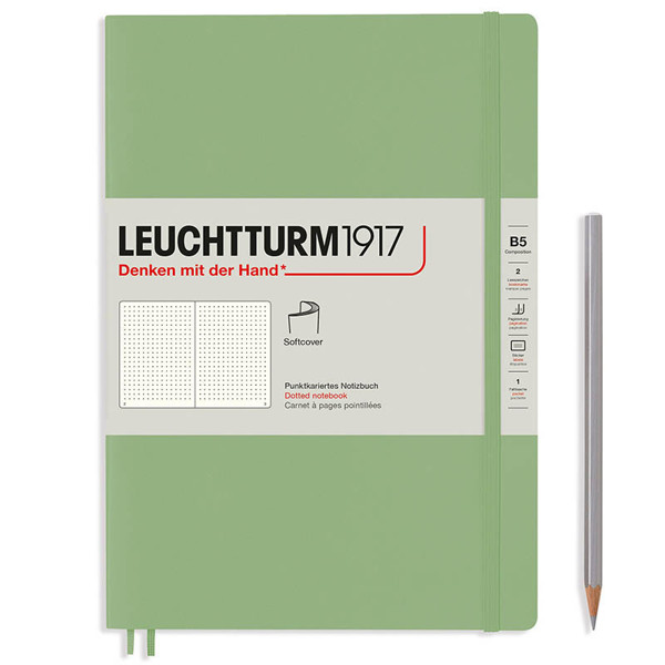 LEUCHTTURM1917 Composition B5 Softcover notitieboek Sage dotted