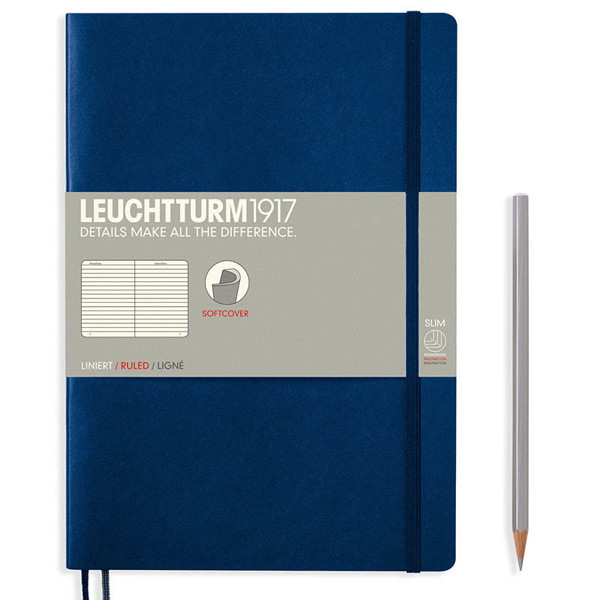 LEUCHTTURM1917 Composition B5 Softcover notitieboek Navy gelijnd