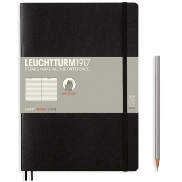 LEUCHTTURM1917 Composition B5 Softcover notitieboek Black gelijnd