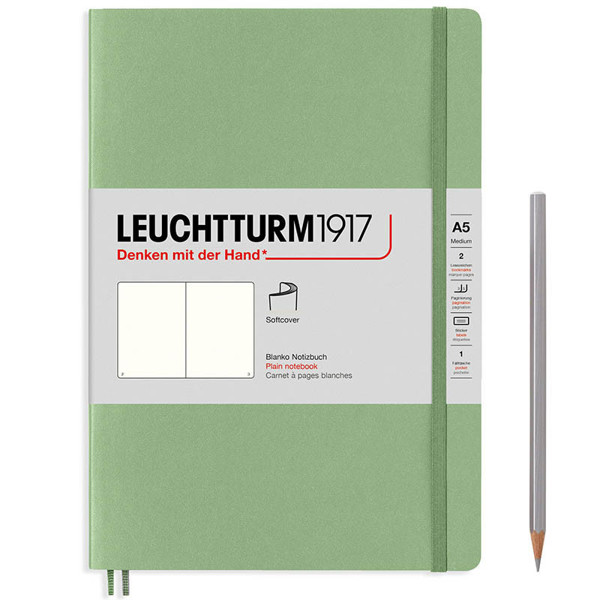 LEUCHTTURM1917 Medium A5 Softcover notitieboek Sage dotted