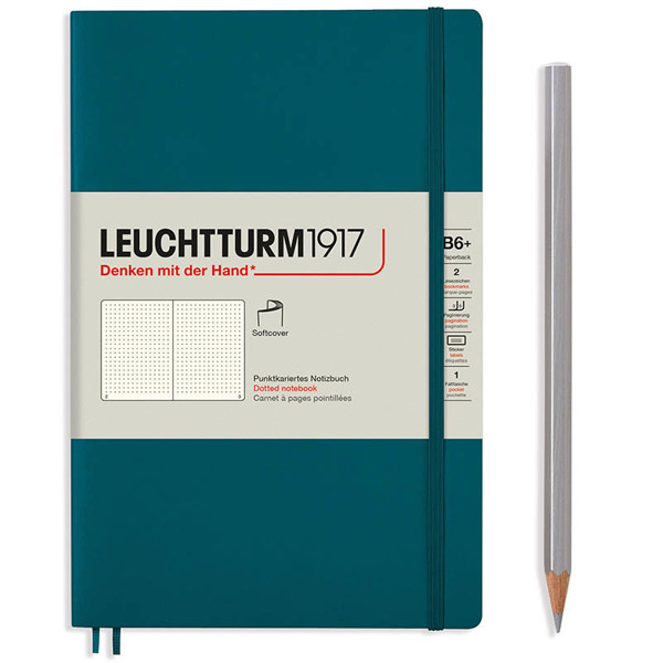 LEUCHTTURM1917 Paperback A6+ Softcover notitieboek Pacific Green dotted