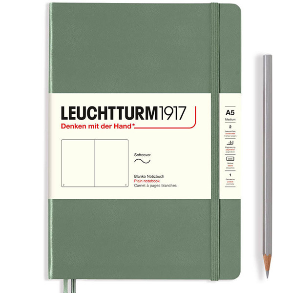 LEUCHTTURM1917 Medium A5 Softcover notitieboek Olive blanco