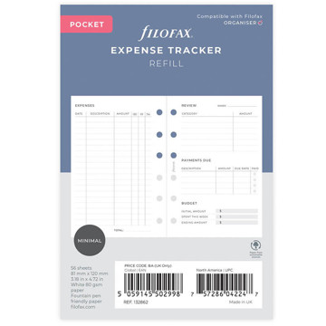 Filofax Pocket  interieur Expense Tracker