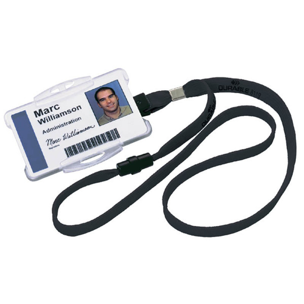 textielkoord Durable keycord met klem zwart