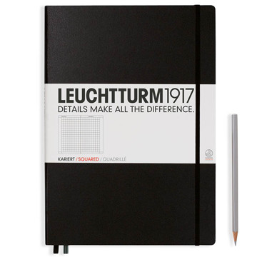 LEUCHTTURM1917 Master Classic A4+ notitieboek Black geruit