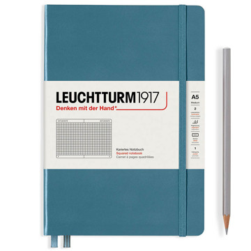 LEUCHTTURM1917 Medium A5 notitieboek Stone Blue geruit