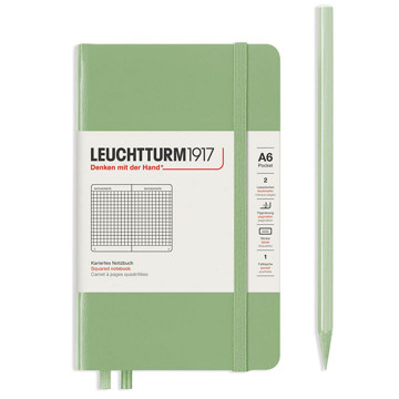 LEUCHTTURM1917 Pocket A6 notitieboek Sage geruit