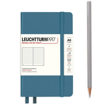 LEUCHTTURM1917 Pocket A6 notitieboek Stone Blue dotted