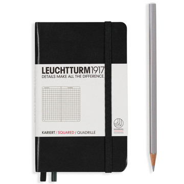 LEUCHTTURM1917 Pocket A6 notitieboek Black geruit