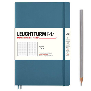 LEUCHTTURM1917 Paperback B6+ Softcover notitieboek Stone Blue dotted