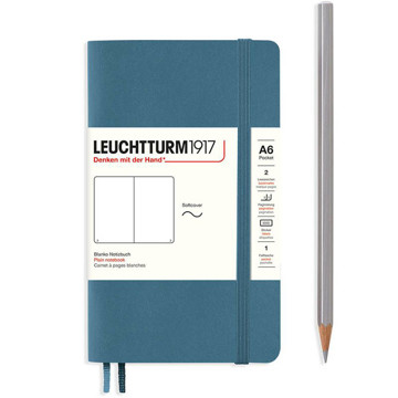 LEUCHTTURM1917 Pocket A6 Softcover notitieboek Stone Blue blanco