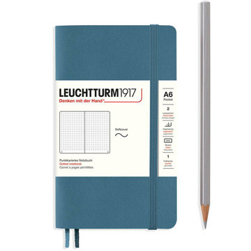 LEUCHTTURM1917 Pocket A6 Softcover notitieboek Stone Blue dotted