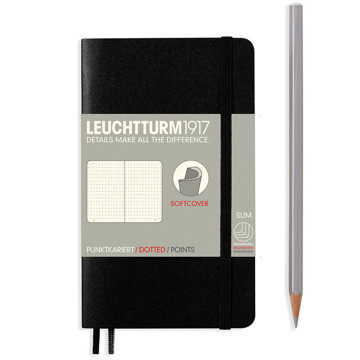 LEUCHTTURM1917 Pocket A6 Softcover notitieboek Black dotted