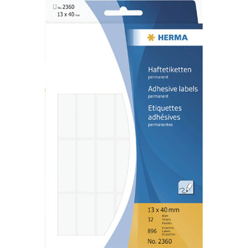 etiket  Herma  13x40mm wit             896stuks