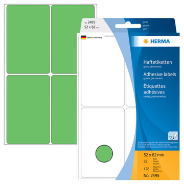 etiket  Herma  52x82mm groen           128stuks