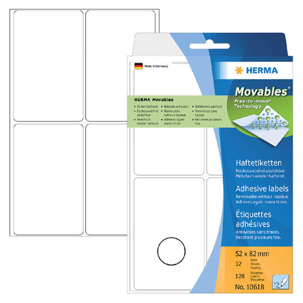 etiket  Herma  52x82mm  movable        128stuks