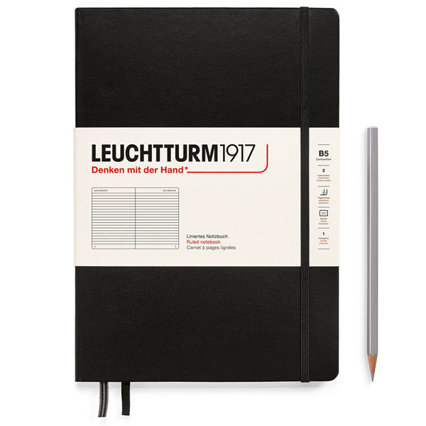 LEUCHTTURM1917 Composition B5 notitieboek Black gelijnd