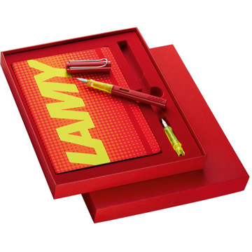 LAMY AL-star Glossy Red + softcover notebook A5 gift set