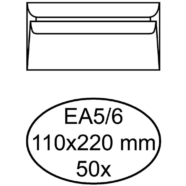 envelop 110x220mm Quantore 50stuks 80gr wit EA5/6 zelfklevend