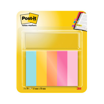 indextabs 3M Post-it 670-5-BEA 5 kleuren x 50stuks 12,7x44,4mm