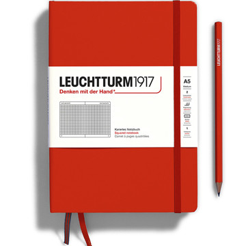 LEUCHTTURM1917 Medium A5 notitieboek Fox Red geruit