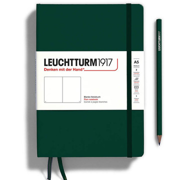 LEUCHTTURM1917 Medium A5 notitieboek Forest Green blanco