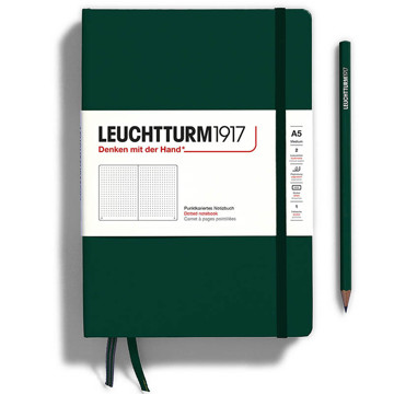 LEUCHTTURM1917 Medium A5 notitieboek Forest Green dotted