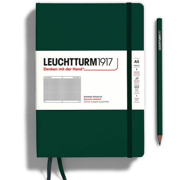 LEUCHTTURM1917 Medium A5 notitieboek Forest Green geruit