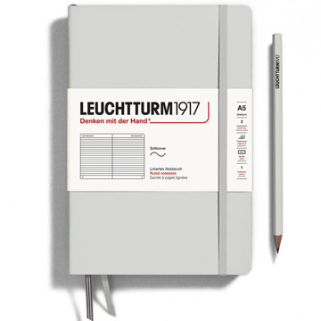 LEUCHTTURM1917 Medium A5 Softcover notitieboek Light Grey gelijnd