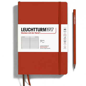 LEUCHTTURM1917 Medium A5 Softcover notitieboek Fox Red gelijnd