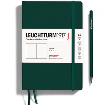 LEUCHTTURM1917 Medium A5 Softcover notitieboek Forest Green blanco