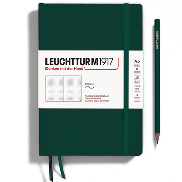 LEUCHTTURM1917 Medium A5 Softcover notitieboek Forest Green dotted