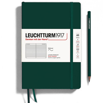 LEUCHTTURM1917 Medium A5 Softcover notitieboek Forest Green gelijnd