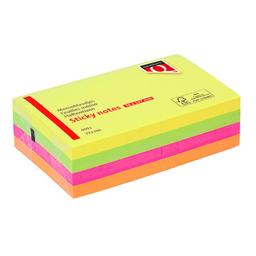 memoblok Quantore 76x127mm neon 4 kleuren 400vel