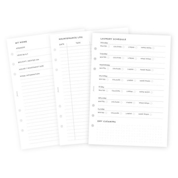 Filofax Notebook A5  interieur Household Planner