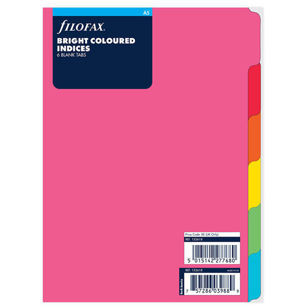 filofax A5 index 6-tabs blanco bright