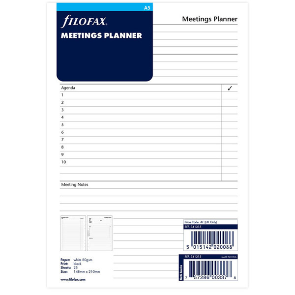 filofax A5 meeting planners