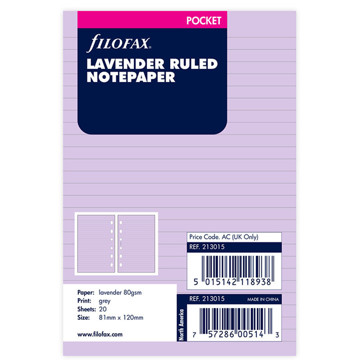 Filofax Pocket papier gelijnd lavendel