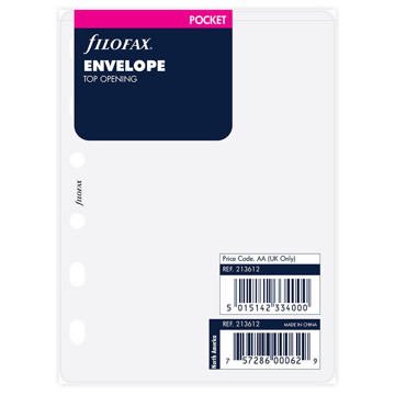 Filofax Pocket transparant envelop boven opening