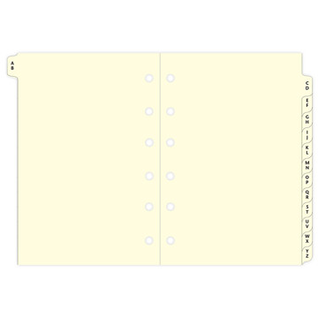 Filofax Pocket index A/Z 2-letters creme