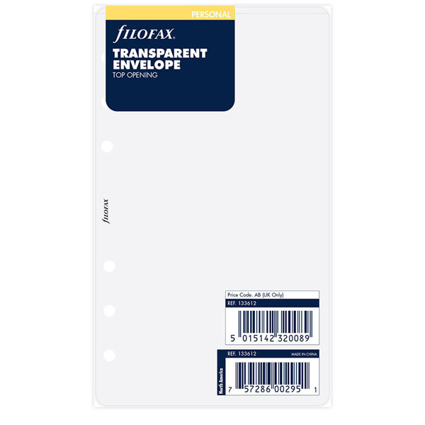 filofax Personal transparant envelop bovenopening